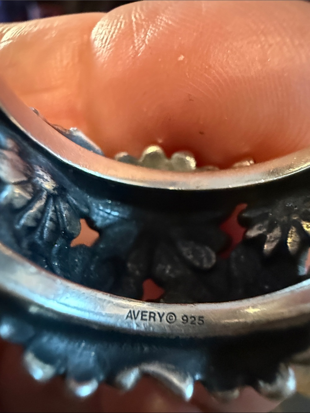 James Avery Retired 925 Silver Floral Cluster Ring size 8-9 - Picture 5 of 5